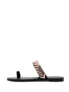 Shein Toe Loop Carved Gold Plat Strap Flats