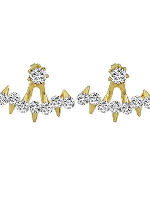 Shein Gold Shiny Imitation Crystal Small Stud Earrings