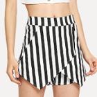 Shein Asymmetrical Tiered Striped Shorts