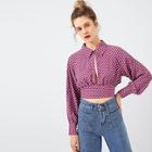 Shein Deep V Neck Plants Print Top