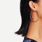 Shein Waved Detail Oversize Hoop Earrings