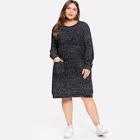 Shein Plus Pocket Patched Marled Sweater Dress