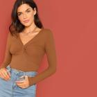 Shein V Neck Slim Fitted Top