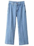 Shein Light Blue High Waist Wide Leg Denim Pants
