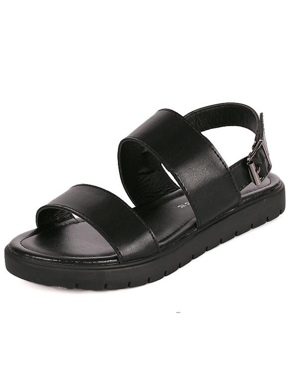 Shein Black Strap Flatform Buckled Sandals