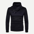Shein Men Solid Zip Decorated Sweatshirt