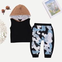 Shein Boys Hooded Tee With Camo Pants