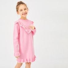 Shein Toddler Girls Pearl Beaded Frill Trim Sweater Dress