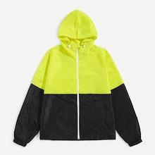 Shein Men Color-block Zipper Up Hoodie Jacket