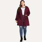 Shein Plus Zip-up Dual Pocket Hooded Jacket