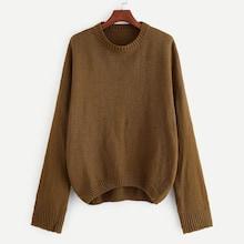 Shein Plus Drop Shoulder Solid Sweater