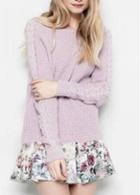 Rosewe Sweet Long Sleeve Woman Sweaters With Round Neck