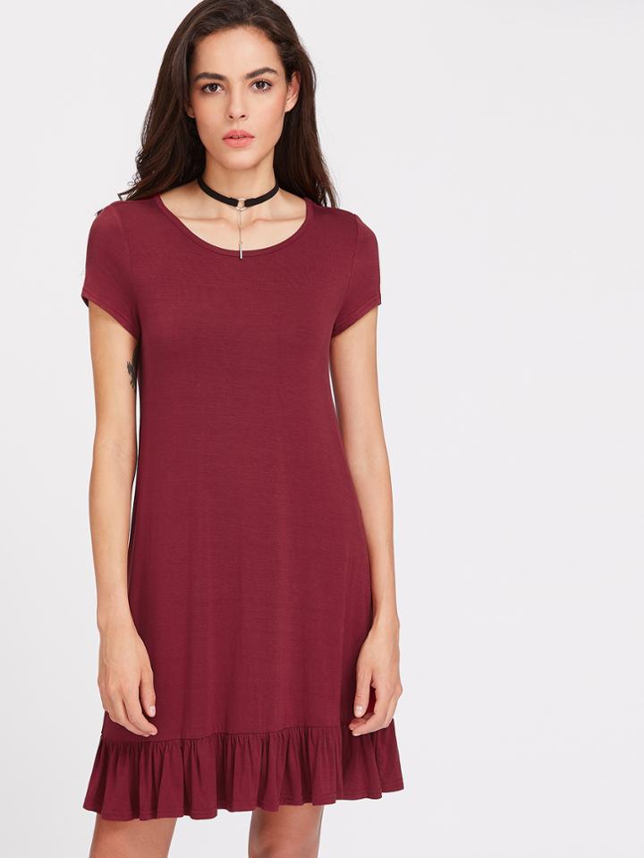 Shein Ruffle Hem Tee Dress