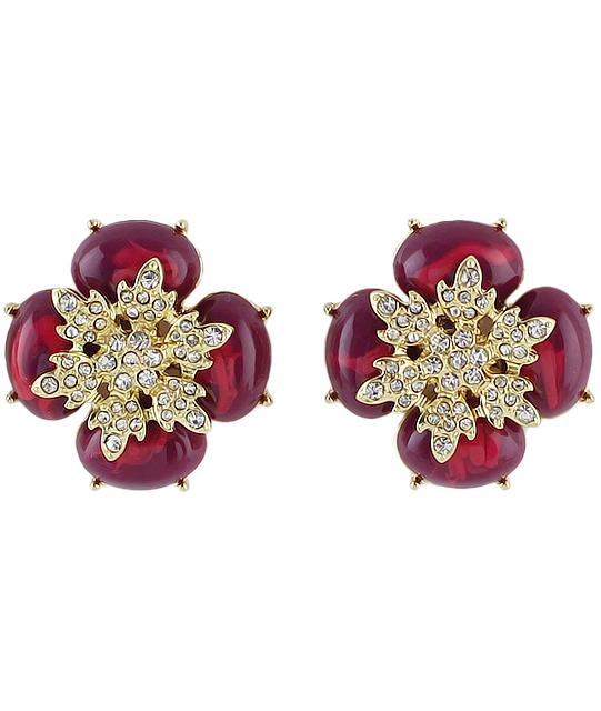Shein Red Pearl Stud Earrings