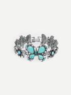 Shein Vintage Butterfly-shaped Turquoise Alloy Bracelet