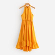 Shein Ruffle Hem Halter Dress