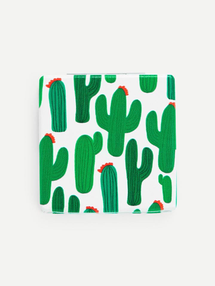 Shein Cactus Print Portable Foldover Makeup Mirror