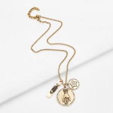 Shein Star & Fish Pattern Geometric Pendant Necklace