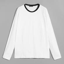Shein Men Contrast Neckline Tee