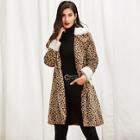 Shein Leopard Print Teddy Coat With Borg Collar
