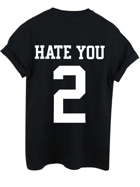 Shein Crew Neck Letters 2 Print T-shirt
