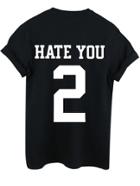 Shein Crew Neck Letters 2 Print T-shirt