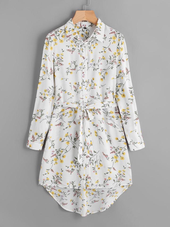 Shein Ditsy Print Shirt Dress