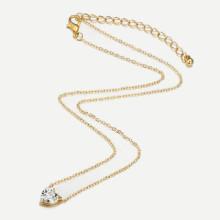 Shein Rhinestone Pendant Chain Necklace