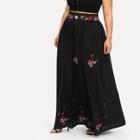 Shein Plus Flower Print Longline Skirt