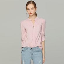Shein Roll-up Sleeve Stripe Shirt