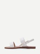 Shein White Faux Leather Sandals