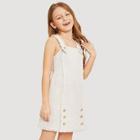 Shein Girls Double Breasted Pinafore Dress