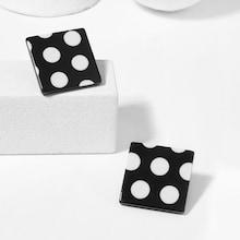 Shein Polka Dot Square Stud Earrings