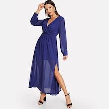 Shein Wrap Front Split Dress