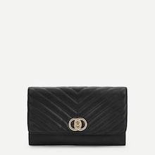 Shein Ring Decor Chevron Clutch Bag