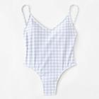 Shein Gingham Ruched Swimsuit