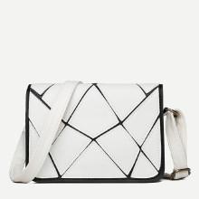 Shein Geometric Spliced Flap Bag