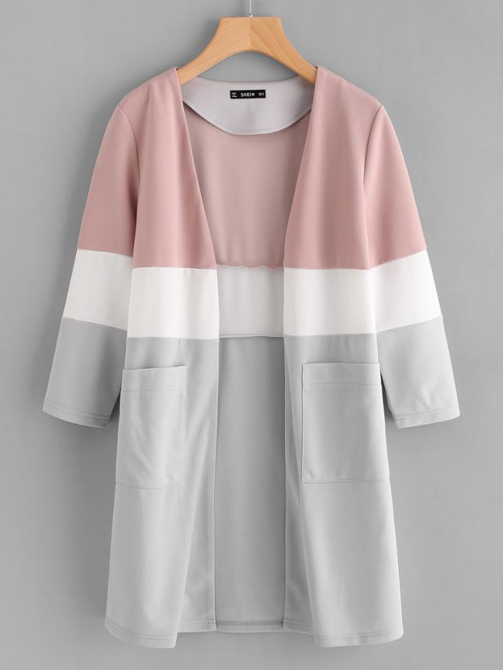 Shein Patch Pocket Cut And Sew Coat