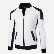 Shein Men Color Block Pu Jacket