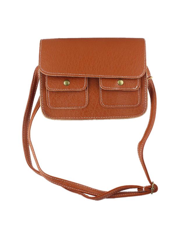 Shein Brown Pu Leather Clutch Handbag