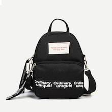 Shein Slogan Detail Nylon Backpack