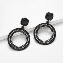Shein Rhinestone Top Round Drop Earrings