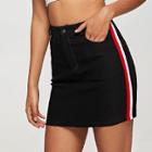 Shein Contrast Tape Side Bodycon Skirt