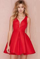 Shein Red Sleeveless Flare Dress