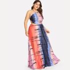 Shein Plus Tie Dye Cut Out Halter Dress