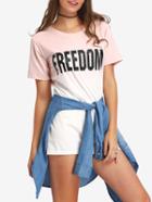 Shein Ombre Letter Print Mini T-shirt Dress