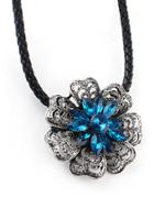 Shein Blue Gemstone Flower Necklace