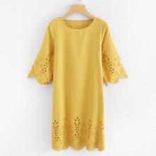 Shein Scallop Trim Hollow Out Dress