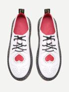 Shein White Laser Cut Heart Pattern Lace Up Shoes