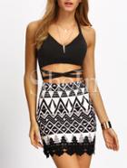 Shein Black Spaghetti Strap Crisscross Back Cami Top